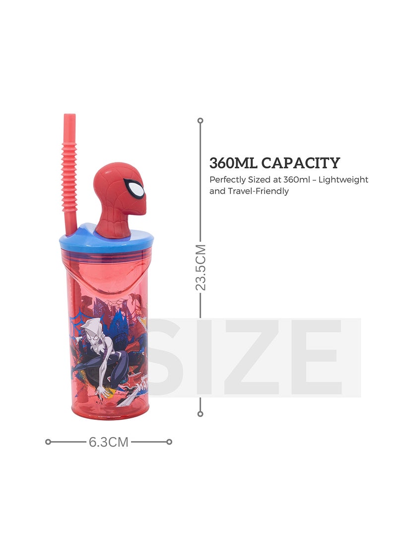 STOR SpiderMan 3D Figurine Tumbler Water Bottle For Kids 360 ML - Image 2