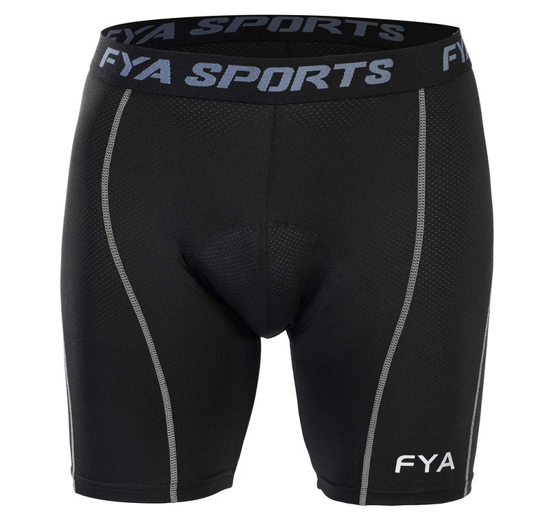 FYA Men's Cycling Shorts,4D Gel Padded Out-Wearable Motorcycle Bike Riding Shorts Quick-Dry Half Pants (M, Black/Grey) - Image 3