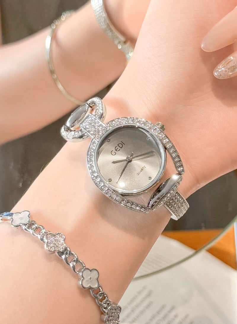 GEDI Luxury Women's Watch - Full Diamond Inlaid Bracelet Style, Shiny Elegant Design for Daily & Party - Image 2