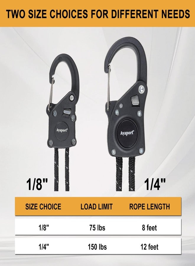 Ayaport Rope Ratchet Tie Down with Safety Lock Clip 1/4" x 12' Heavy Duty One-Piece Adjustable Kayak Straps for Tent, Tarp, Canopy Tie Downs - Image 4