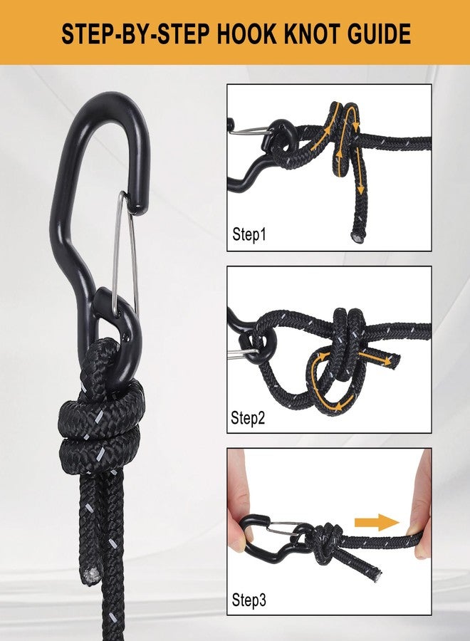 Ayaport Rope Ratchet Tie Down with Safety Lock Clip 1/4" x 12' Heavy Duty One-Piece Adjustable Kayak Straps for Tent, Tarp, Canopy Tie Downs - Image 5