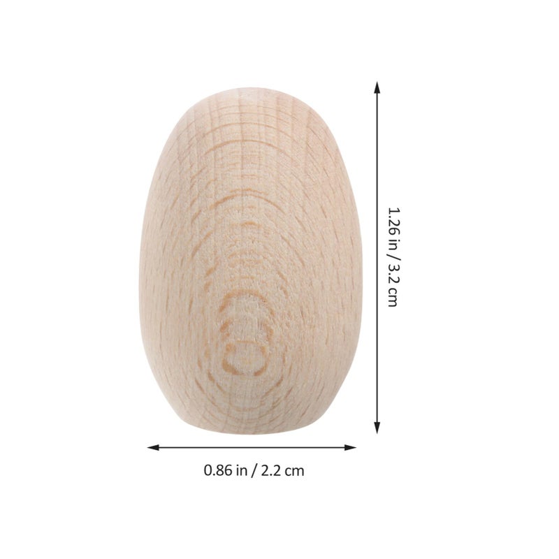 Unfinished Beech Wood Eggs 6Pcs For Crafts Painting Easter Home Decoration - Image 3