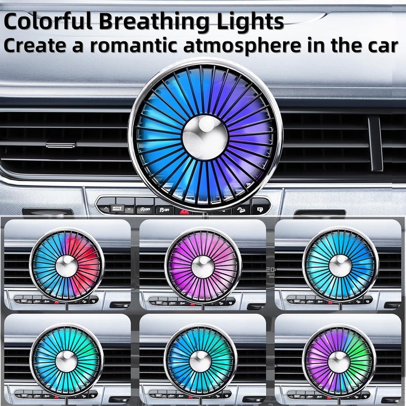 Excefore Car Fan USB Powered for Air Vent Mounted,360° Rotatable with Colorful Light,Portable Cooling Clip Fans That Blow Cold Air, Vent Cooler Small Mini Silent Fan for Vehicle, Van, Truck, SUV, RV - Image 4