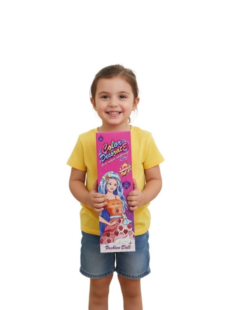 Premium Color Decorate Fashion Doll with Surprise Outfit and Decorative Accessories – Girls Aesthetic Styling Doll Toy Set for Creative Play (3+ Years) - Image 2