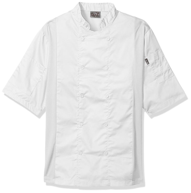 Chef Code Mens Chef Coat with Side Vents White 3XLarge