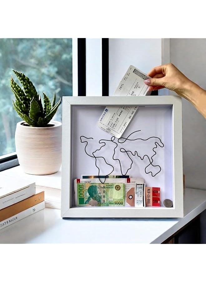 erorex Adventure Archive Box Travel Box For Memories Loading Shadow Box Frame With Hd Acrylic 12 Inch Travel Shadow Box With Slot Travel Memory Box Display Case For Keepsakes Ticket Storage 12X12 In  - Image 1