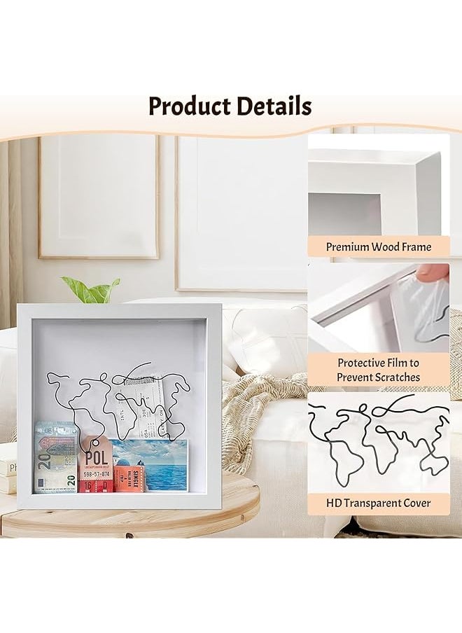 erorex Adventure Archive Box Travel Box For Memories Loading Shadow Box Frame With Hd Acrylic 12 Inch Travel Shadow Box With Slot Travel Memory Box Display Case For Keepsakes Ticket Storage 12X12 In  - Image 4