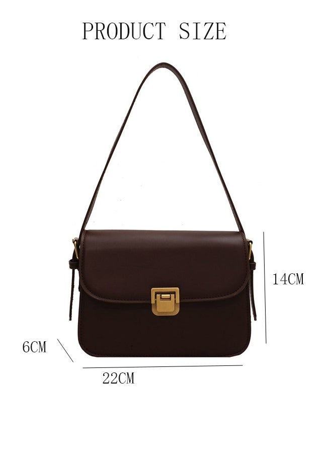 DUNISO Small Vintage Leather Shoulder Tote Bag Crossbody Body Bag for Women Purse Crossover Bag Fashionable Handbags for Women with 2 Adjustable Straps - Image 2