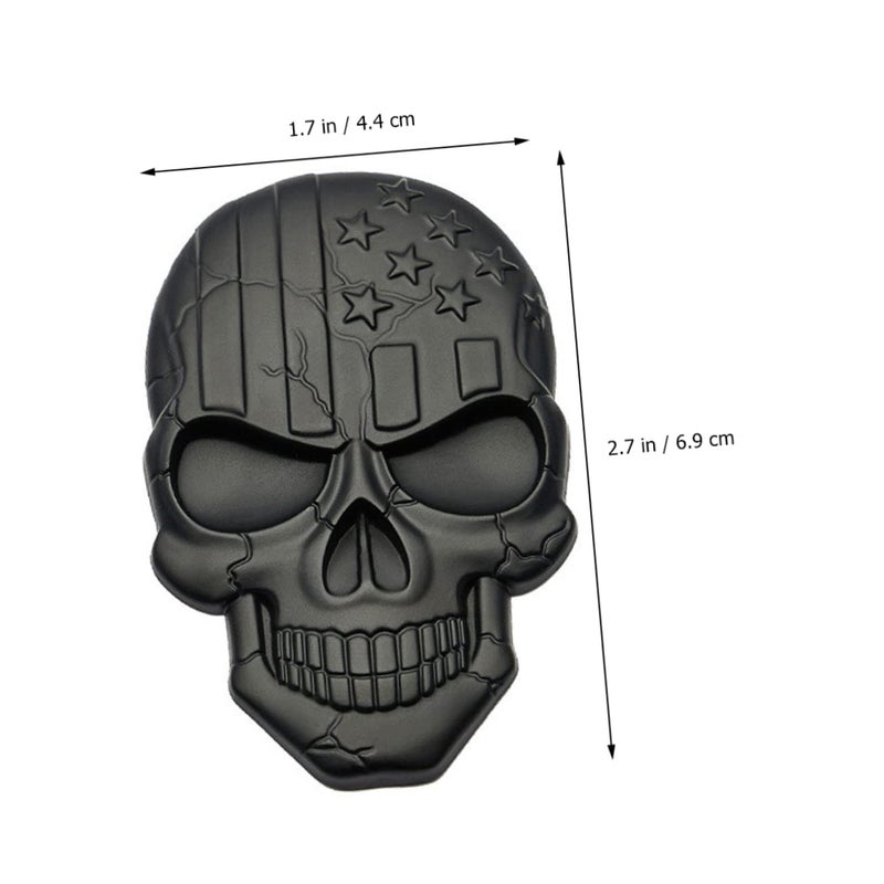 USA Flag Zinc Alloy Skull Car Badge Sticker Self Adhesive Scratch Cover for Vehicles - Image 4