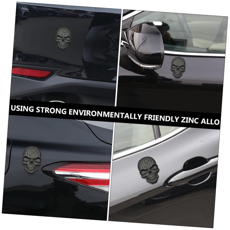 USA Flag Zinc Alloy Skull Car Badge Sticker Self Adhesive Scratch Cover for Vehicles - Image 3
