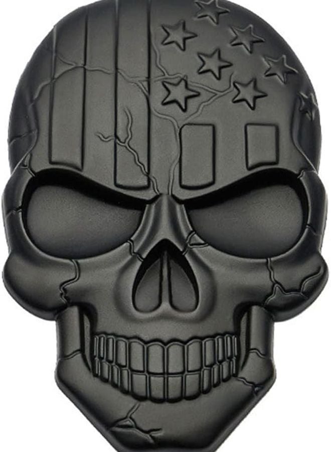USA Flag Zinc Alloy Skull Car Badge Sticker Self Adhesive Scratch Cover for Vehicles - Image 1
