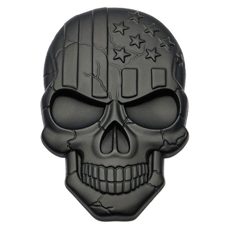 USA Flag Zinc Alloy Skull Car Badge Sticker Self Adhesive Scratch Cover for Vehicles - Image 2