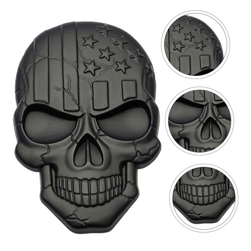 USA Flag Zinc Alloy Skull Car Badge Sticker Self Adhesive Scratch Cover for Vehicles - Image 5