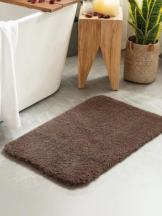 ishro home ishro home Polyester Premium Carpets For Living RoomRectangular Rugs For Living Room Fluffy And Soft Shaggy Carpet Floor Mat 16X24 Inches Brown - Image 1