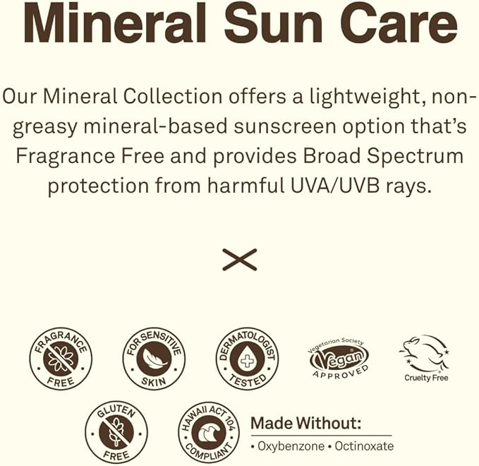 لوشن واقي شمس معدني SPF 50 من صن بوم للجسم مع حماية واسعة النطاق مرطب للوجه مع فيتامين E نباتي ومتوافق مع قانون هاواي 104 خالي من أوكتينوكسات وأوكسي بنزون مناسب للسفر 3 أونصات