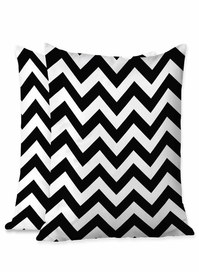 Beabes Throw Pillow Covers Black White Chevron Zigzag Wavy Line Seamless Pattern,Set of 2 Square Decorative,Cushion Pillows Cover for Couch and Bed for Men/Women 18X18 Inch - Image 1