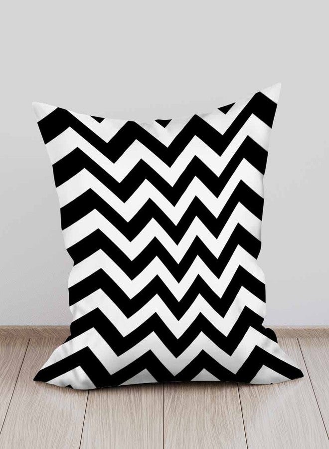 Beabes Throw Pillow Covers Black White Chevron Zigzag Wavy Line Seamless Pattern,Set of 2 Square Decorative,Cushion Pillows Cover for Couch and Bed for Men/Women 18X18 Inch - Image 3