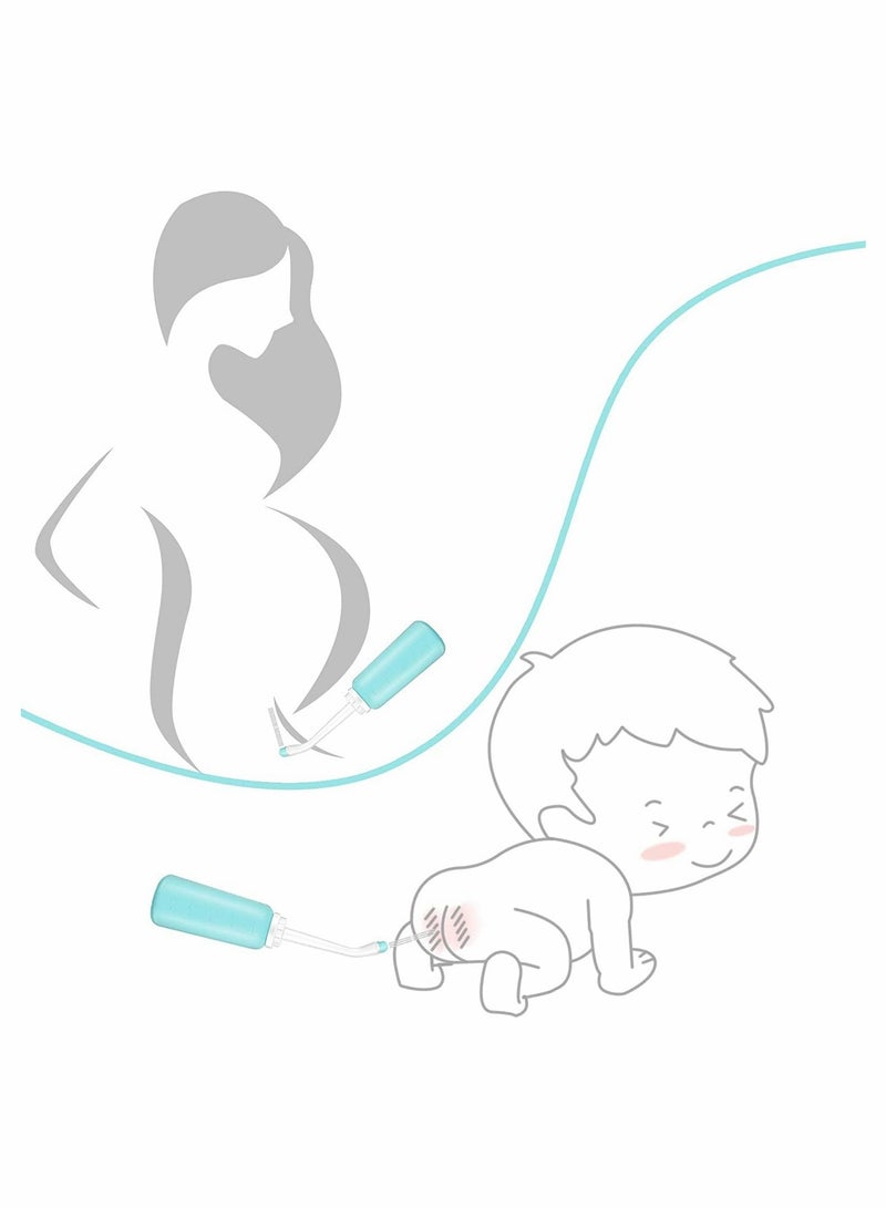 Zikra Portable Travel Bidet 500ml/17oz Portable Bidet for Toilet Handheld Postpartum Perineal Cleansing Childbirth Cleaner - for Outdoor, Camping, Travling, Personal Hygiene for Women (Blue) - Image 4