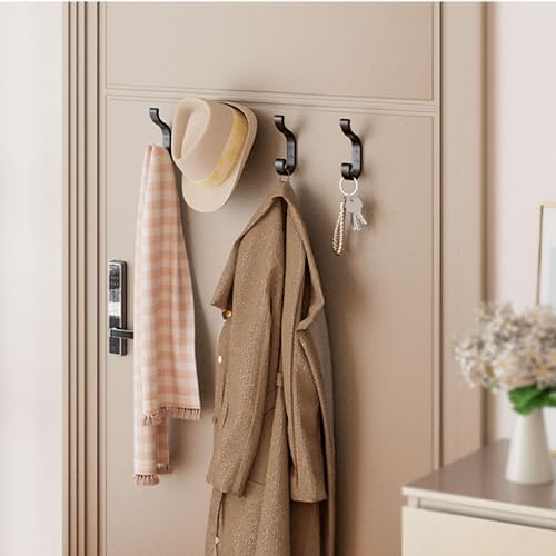 bussdis Coat Hooks Wall Mount for Hanging, Heavy Duty Backpack Hooks for Wall, Hold up to 30 lbs, Large Hanger Hooks for Towels, Purses, Clothes, Mudroom, Bathroom, Door, Black, 4 Pack - Image 2