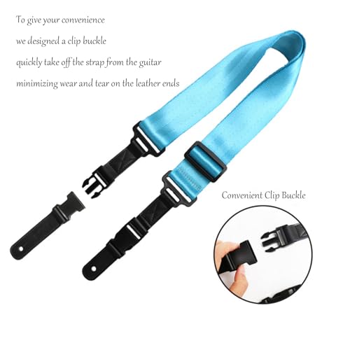 JSHshield Guitar Strap-with Clip Buckle-Ideal for Acoustic,Electric,and Bass Guitars-Length Adjustable-Guitar Accessories - Image 2