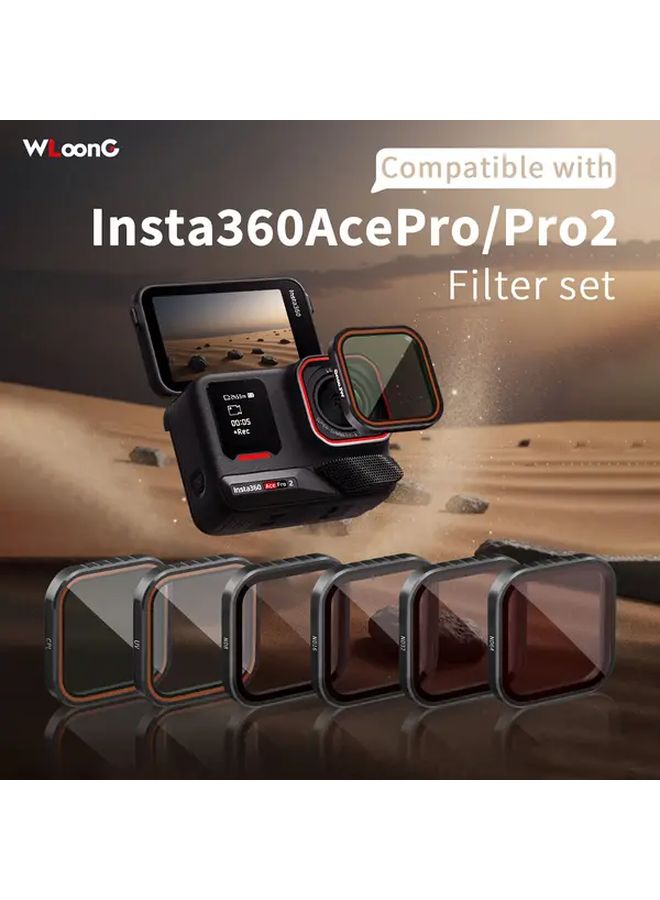 Insta360 Ace Pro 2 Lens Filter Set UV CPL ND16 ND32 Polarizing Neutral Density Filters HD Optical Glass Multi Coated Metal Frame - Image 3