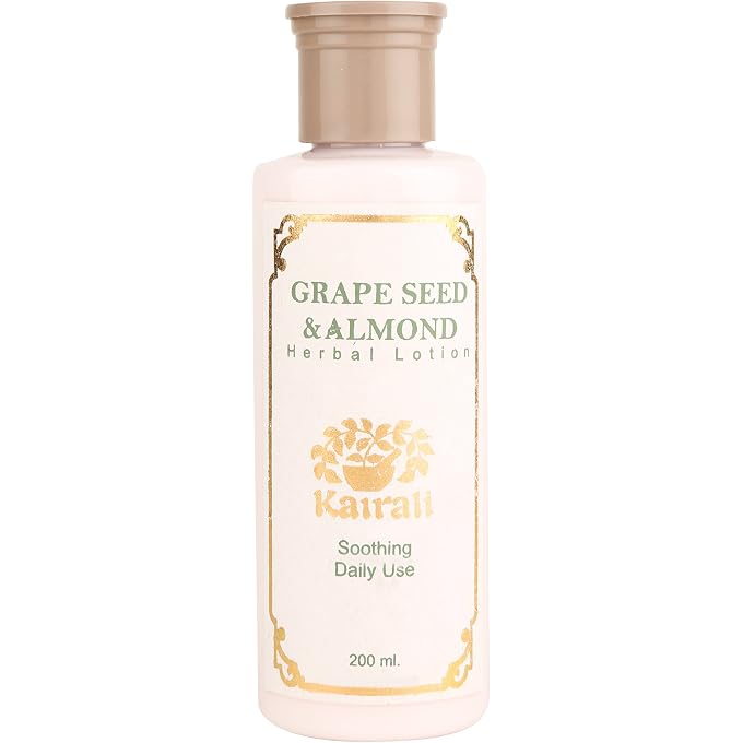 Kairali Grape Seed and Almond Herbal Moisturizing Lotion - 200 ml - Image 1