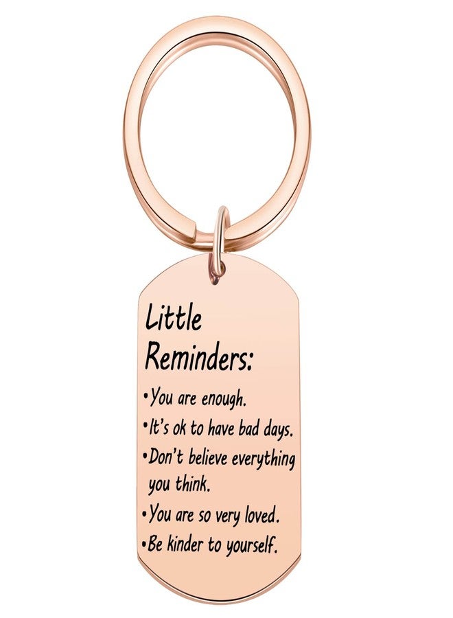 MIXJOY Valentine's Day Little Reminders Keychain, Mental Health Gift, Positive Thinking Reminder Daily Affirmation Inspiration Uplifting Quotes, You Are Enough Keyring, Self Love (Rose Gold) - Image 1