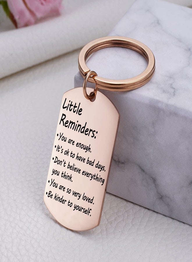 MIXJOY Valentine's Day Little Reminders Keychain, Mental Health Gift, Positive Thinking Reminder Daily Affirmation Inspiration Uplifting Quotes, You Are Enough Keyring, Self Love (Rose Gold) - Image 4