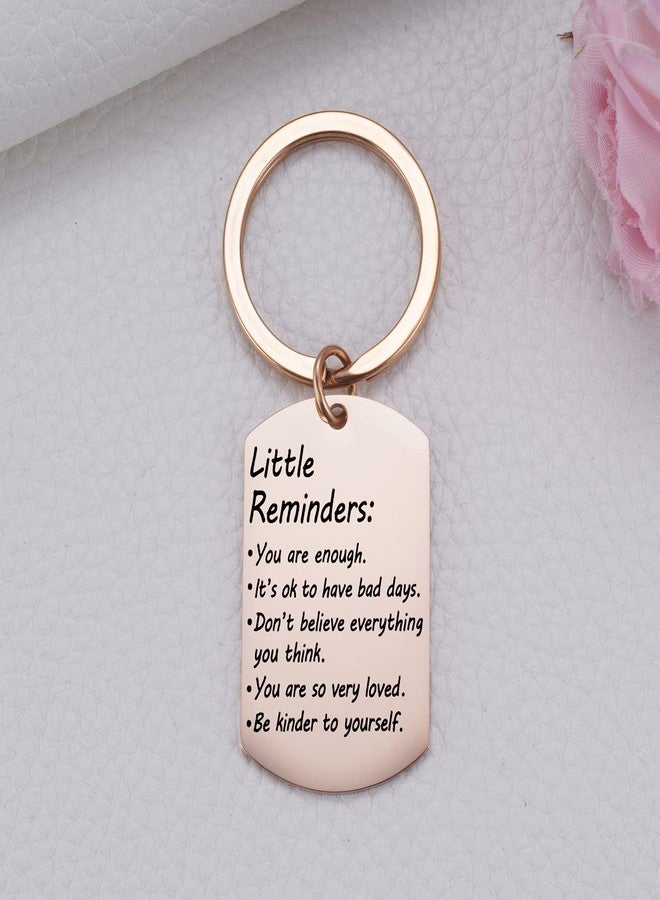 MIXJOY Valentine's Day Little Reminders Keychain, Mental Health Gift, Positive Thinking Reminder Daily Affirmation Inspiration Uplifting Quotes, You Are Enough Keyring, Self Love (Rose Gold) - Image 5