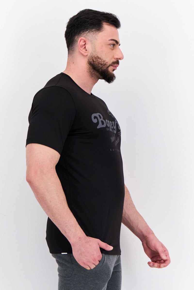 PUMA تي شيرت رياضي للرجال بأكمام قصيرة، خارجي، أسود - Image 2