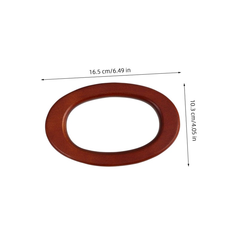 Wooden Bag Handle Replacements 2pcs Round Purse DIY Hardware - Image 3