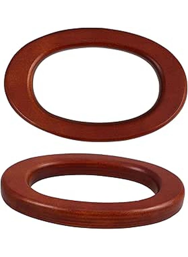Wooden Bag Handle Replacements 2pcs Round Purse DIY Hardware - Image 1