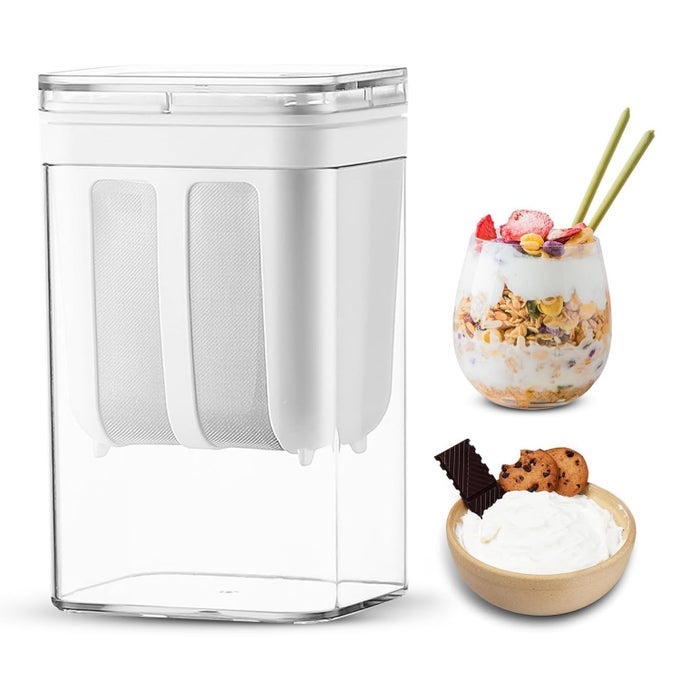 HUNG CURD STRAINER BOX CURD MAKER AND GREEK YOGURT MAKER 1100ML FINE MESH STRAINER WITH LID MULTIFUNCTIONAL YOGHURT FILTER CURD MAKER FOR HOME WHEY SEPARATOR