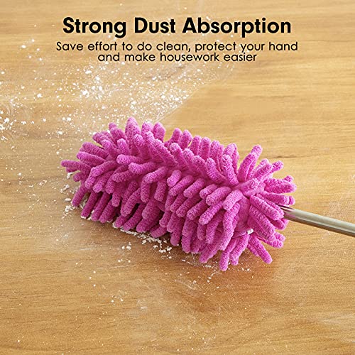 Tukuos Microfiber Duster for Cleaning, Tukuos Hand Washable Dusters with 2pcs Replaceable Microfiber Head, Extendable Pole, Detachable Cleaning Brush Tool for Office, Car, Window, Furniture, Ceiling Fan - Image 3