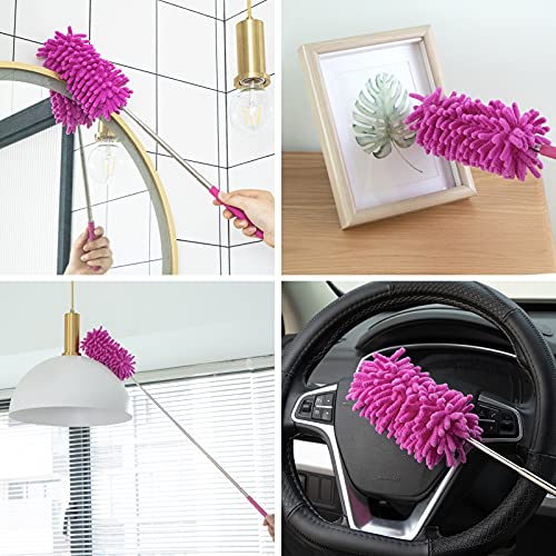 Tukuos Microfiber Duster for Cleaning, Tukuos Hand Washable Dusters with 2pcs Replaceable Microfiber Head, Extendable Pole, Detachable Cleaning Brush Tool for Office, Car, Window, Furniture, Ceiling Fan - Image 4
