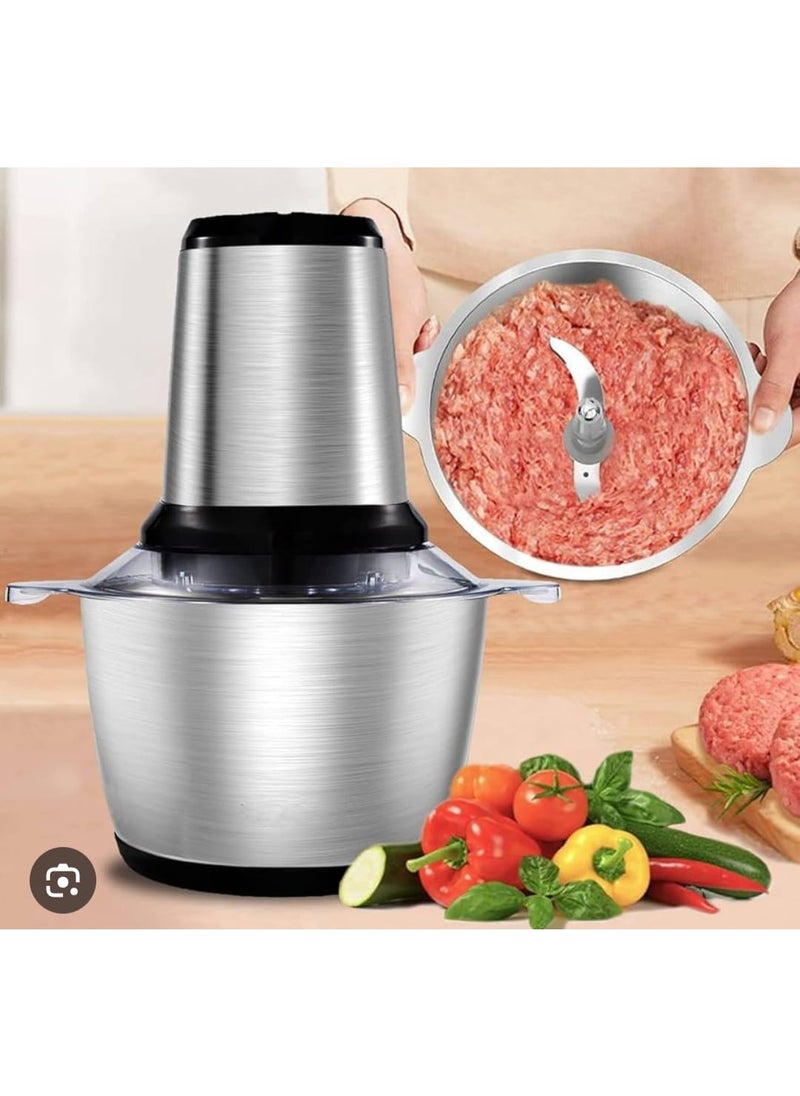 MACEST 200W Electric Food Chopper 2L – Multifunction Stainless Steel Chopper with Sharp Blades, Anti-Rust Bowl, Ideal for Meat, Vegetables, Nuts & Onions  - Image 1