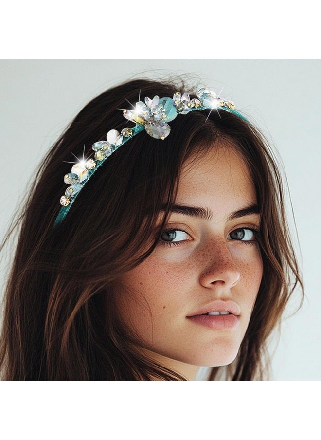 Crystal Headbands Sparkly Rhinestone Hairbands Thin Blue Headpiece Green Gray Women Hair Accessories For Party Costume (Green) - pzsku/Z58481C1430694CB913D9Z/45/_/1735566898/fe430352-6340-4530-a83a-8781b97f8059