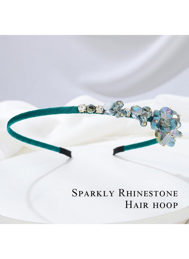 Crystal Headbands Sparkly Rhinestone Hairbands Thin Blue Headpiece Green Gray Women Hair Accessories For Party Costume (Green) - pzsku/Z58481C1430694CB913D9Z/45/_/1735566904/3bd519de-5f09-4e1a-8ace-5183385ddf8d