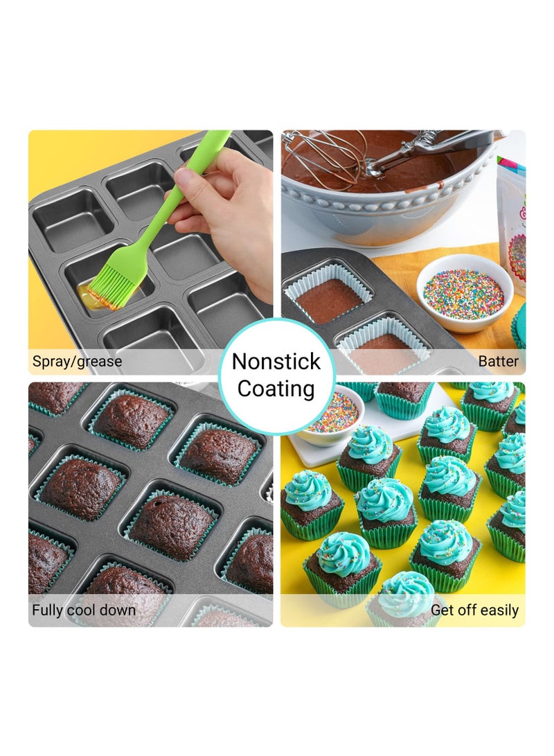 XICEN Non-Stick Cake Mould 2pcs , 12 Cavity Cake Baking Pan, Carbon Steel - Image 2