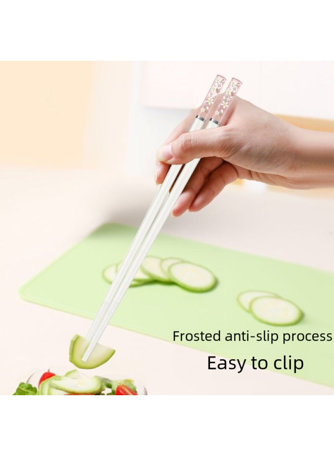 Daily Use Cutlery/chopsticks - Durable Stainless Steel Chopsticks Non-slip Grip Ideal For Home Restaurant-Specifications:24cm Pink Cherry Chopsticks (black Chopsticks Body)  - Image 4