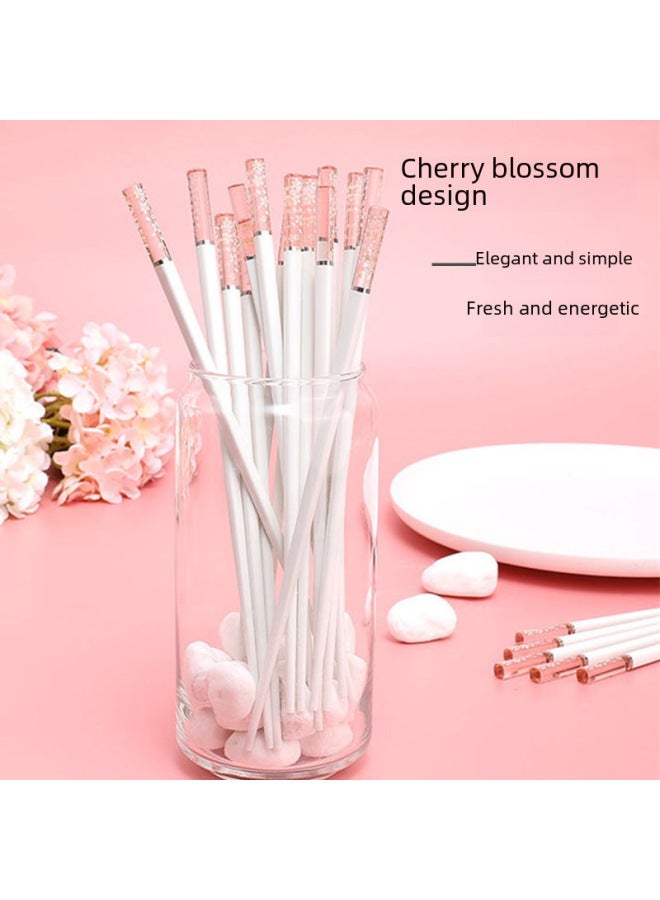 Daily Use Cutlery/chopsticks - Durable Stainless Steel Chopsticks Non-slip Grip Ideal For Home Restaurant-Specifications:24cm Pink Cherry Chopsticks (black Chopsticks Body)  - Image 2