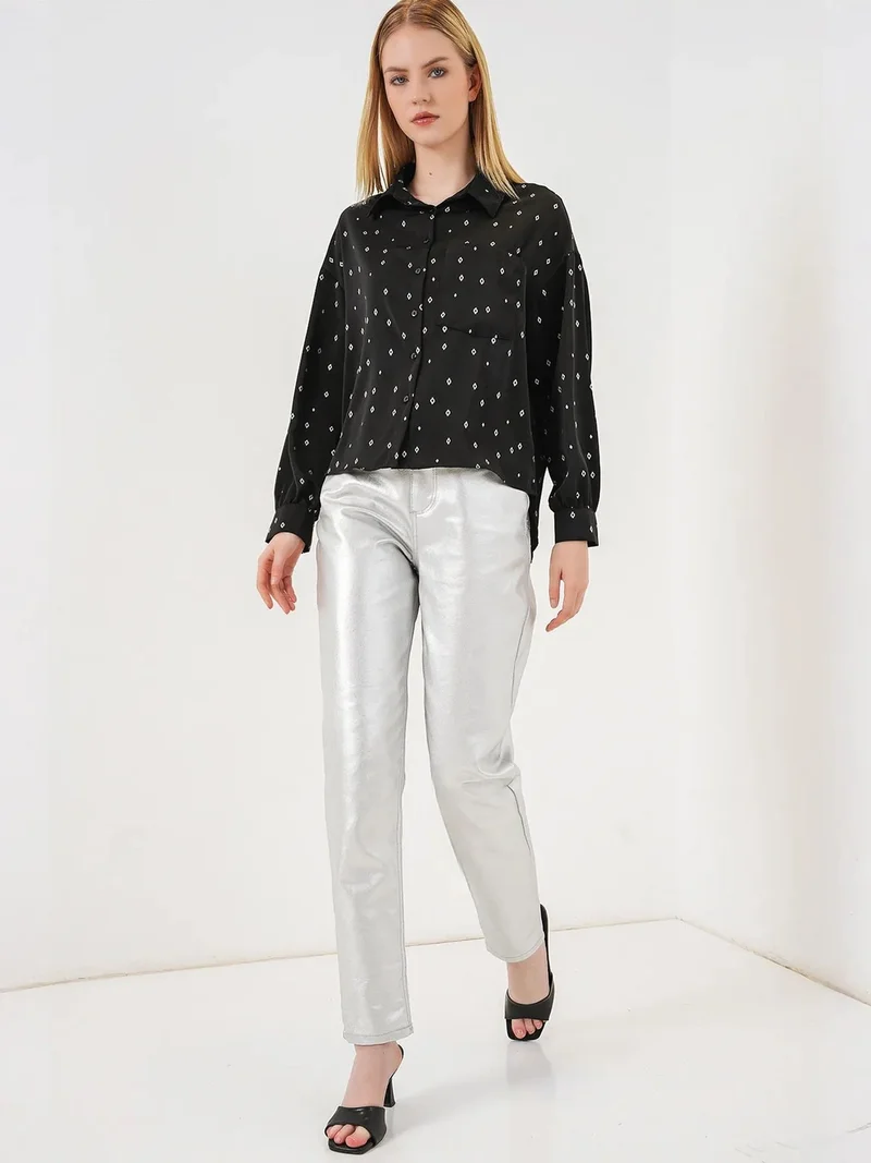بيغ دارت BDART Oversized Long Sleeve Printed Shirt with Pocket