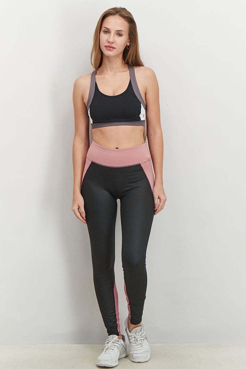 PUMA Women Tight Fit Training Tights, Black and Pink - Image 3