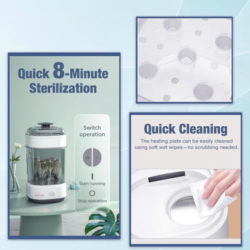 Safe-O-Kid® 5 Bottles Advanced Sterilizer with 1 Year Manufacturer Warranty, Large Capacity, Steam Sterilizer for Feeding Bottles, Assessories, Breast Pumps, Teats, BPA free products, Auto Shut - White - Image 5