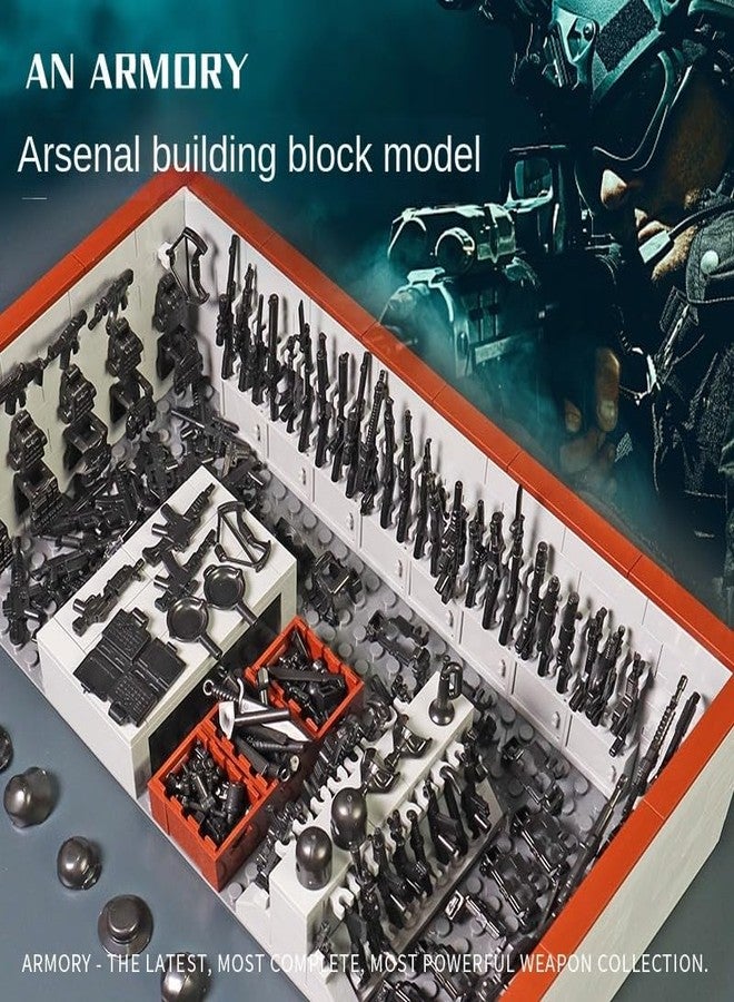 ELEFOCUS WW2 Military Base Building Blocks Set - 520 PCS Army Weapons Pack with SWAT Gear, Miniguns, Custom Guns, and 10 Soldier Figures - Kids Army Playset Compatible with Major Brands - Image 2