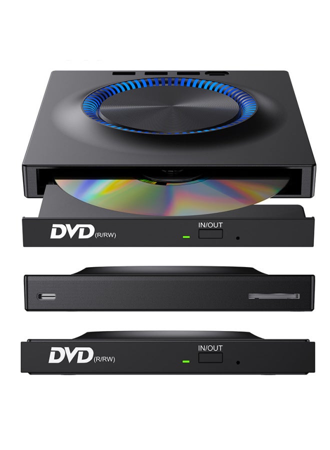 USB External Optical Drive Mobile DVD Burner Expansion Card Desktop External Computer Notebook Burning-Color:Black-Specifications:DVD Burner (read/write CD DVD)  - Image 4