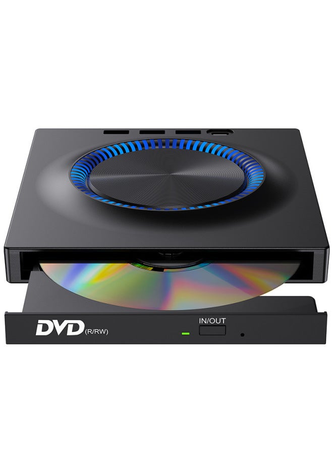 USB External Optical Drive Mobile DVD Burner Expansion Card Desktop External Computer Notebook Burning-Color:Black-Specifications:DVD Burner (read/write CD DVD)  - Image 3
