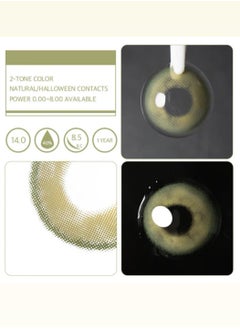 Unibling Marina Green Yearly Colored Contact Lenses, Unisex Cosmetic Contact Lenses, Enlargement Collection, Light Green, With Case  - Image 3