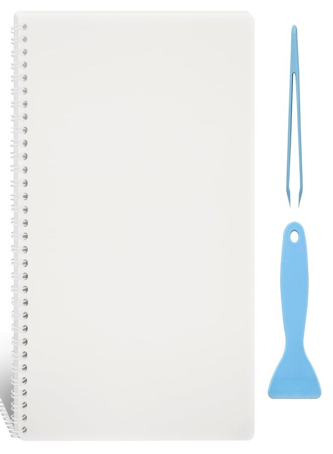 Ruatu Large Reusable Sticker Book Collecting Album 8.5×11 Inch Sticker Collection Storage Book with 40 Sheets Blank Release Paper, Restickable Stickers Organizer Notebook with Tools (Clear) - Image 1
