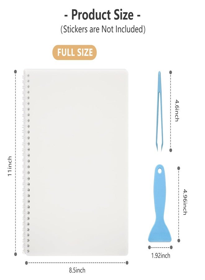 Ruatu Large Reusable Sticker Book Collecting Album 8.5×11 Inch Sticker Collection Storage Book with 40 Sheets Blank Release Paper, Restickable Stickers Organizer Notebook with Tools (Clear) - Image 3